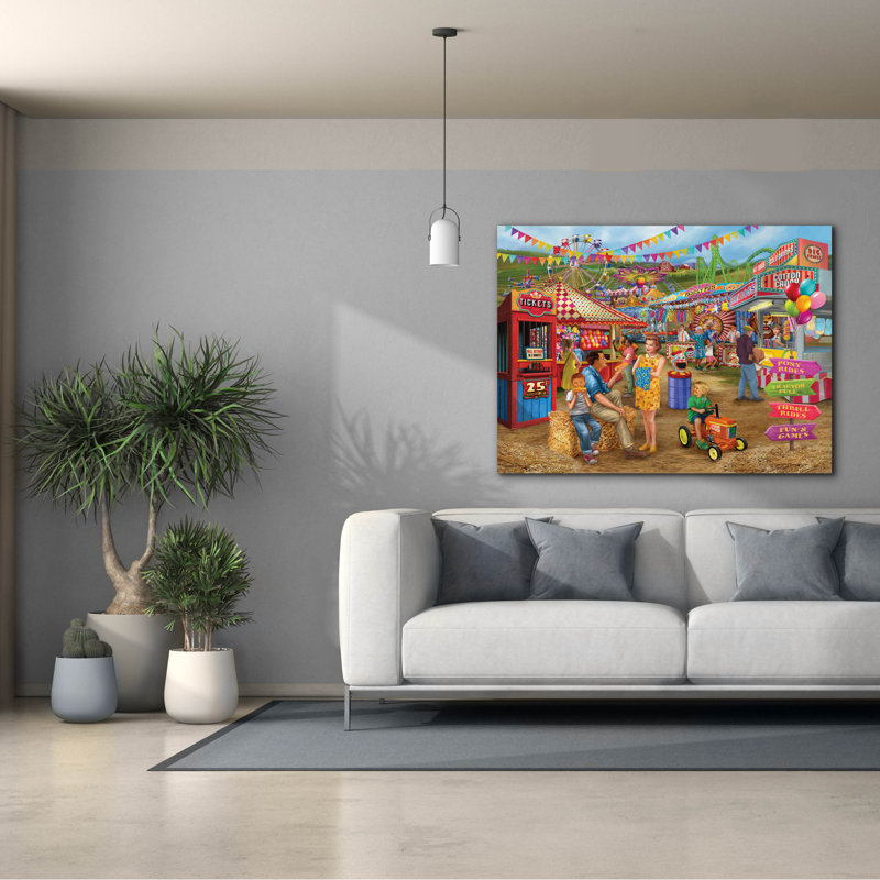 " Fairground Games " by Bigelow Illustrations, 40" H x 54" W x 1.5" D