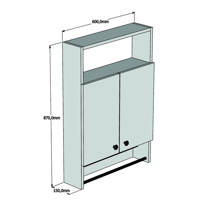 Armoire de salle de bain élégante, blanche, 23,6 po x 34,3 po x 5,9 po | 100% panneau de particules enduit de mélamine, épaisseur: 0,7 pouce | Conception murale, plusieurs tablettes pour un rangement supplémentaire | Aménagement intérieur moderne et élégant
