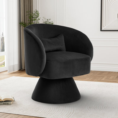 Upholstered Swivel Barrel Chair (Set Of 2)