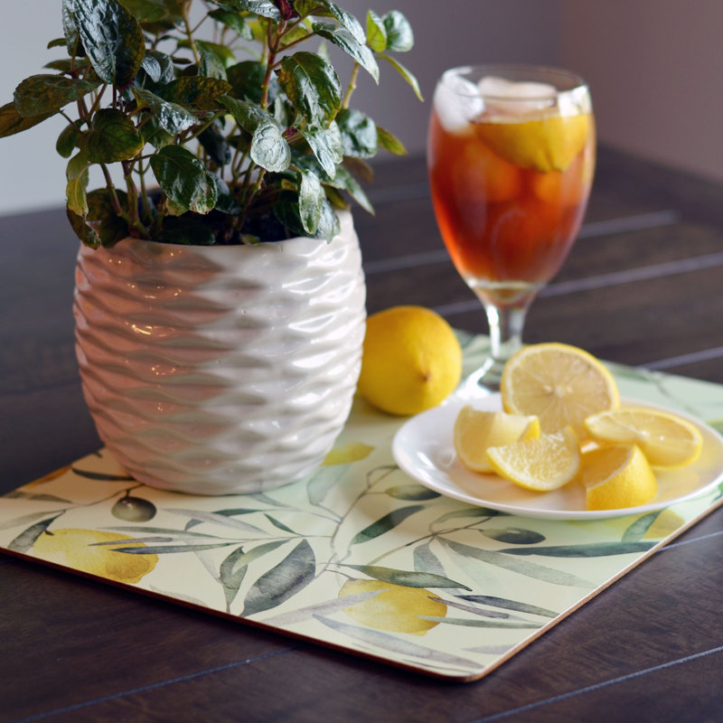 Engineered Wood Floral Rectangle Placemat