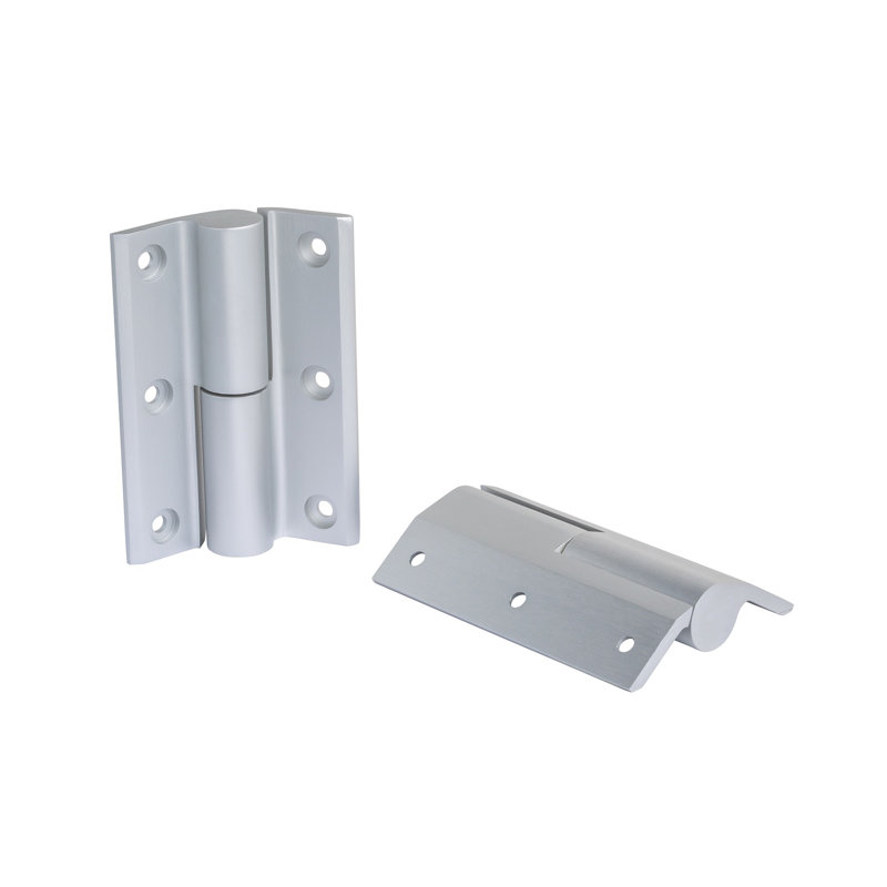 Deluxe Aluminum Surface Mount Door Hinge Kit, Silver