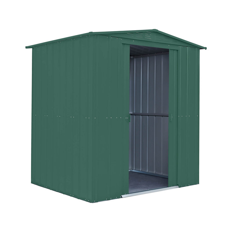Globel 6 X 5 Apex Metal Shed, Green