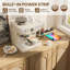Rattan Buffet Cabinet with Charging Station & Adjustable Shelves, Boho Style