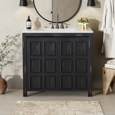 Rangement pour meuble-lavabo 36 po avec lavabo en céramique