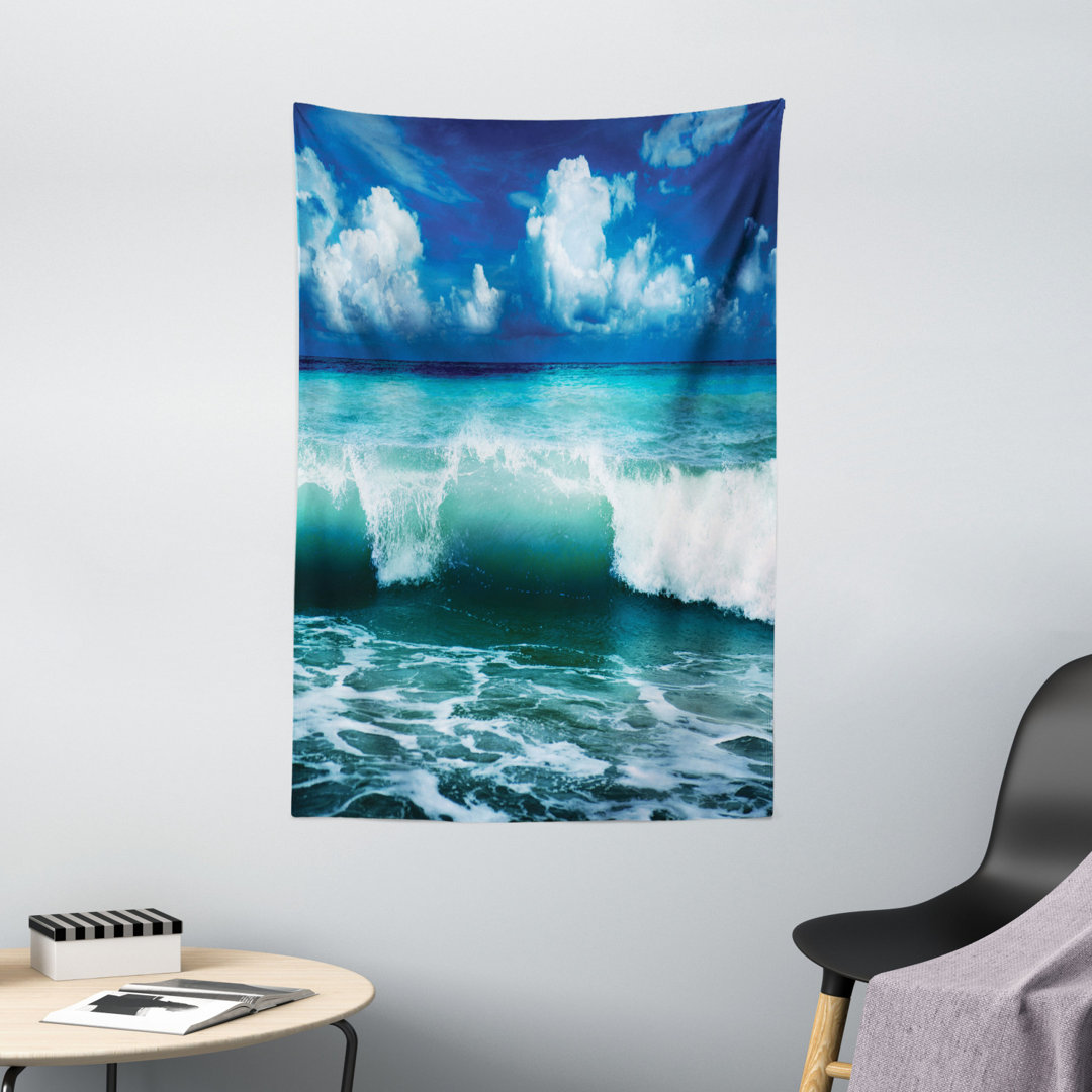 Wandbehang Karibik Insel KÃ¼ste Meereslandschaft Wellen Wasser Splash Surfen Sport Theme