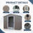 8X4 Metal Outdoor Storage Shed With Window Gray
