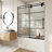 Elan 56-60" W x 66" H Sliding Frameless Tub Door with 3/8" Striped Clear Glass