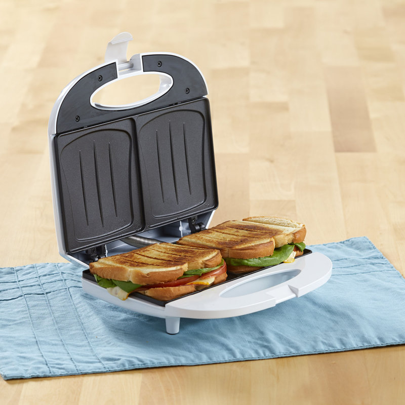 2 Slot Electric Sandwich Maker, White