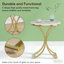 Table d'appoint pour canapé polyvalente, table de bout ronde chic, table basse étroite