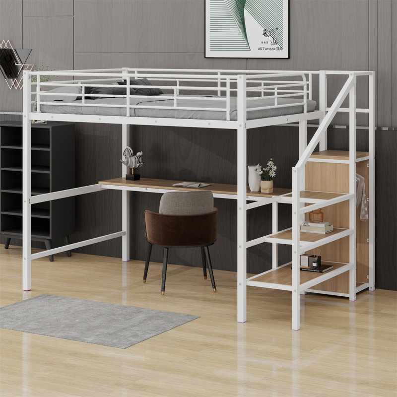 Lit mezzanine double Amijah Kids, Blanc