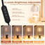 Lampe bougie en cristal avec minuterie et gradateur, réglable en hauteur, avec 2 ampoules pour la décoration de la chambre à coucher (blanc perle)-2022881373