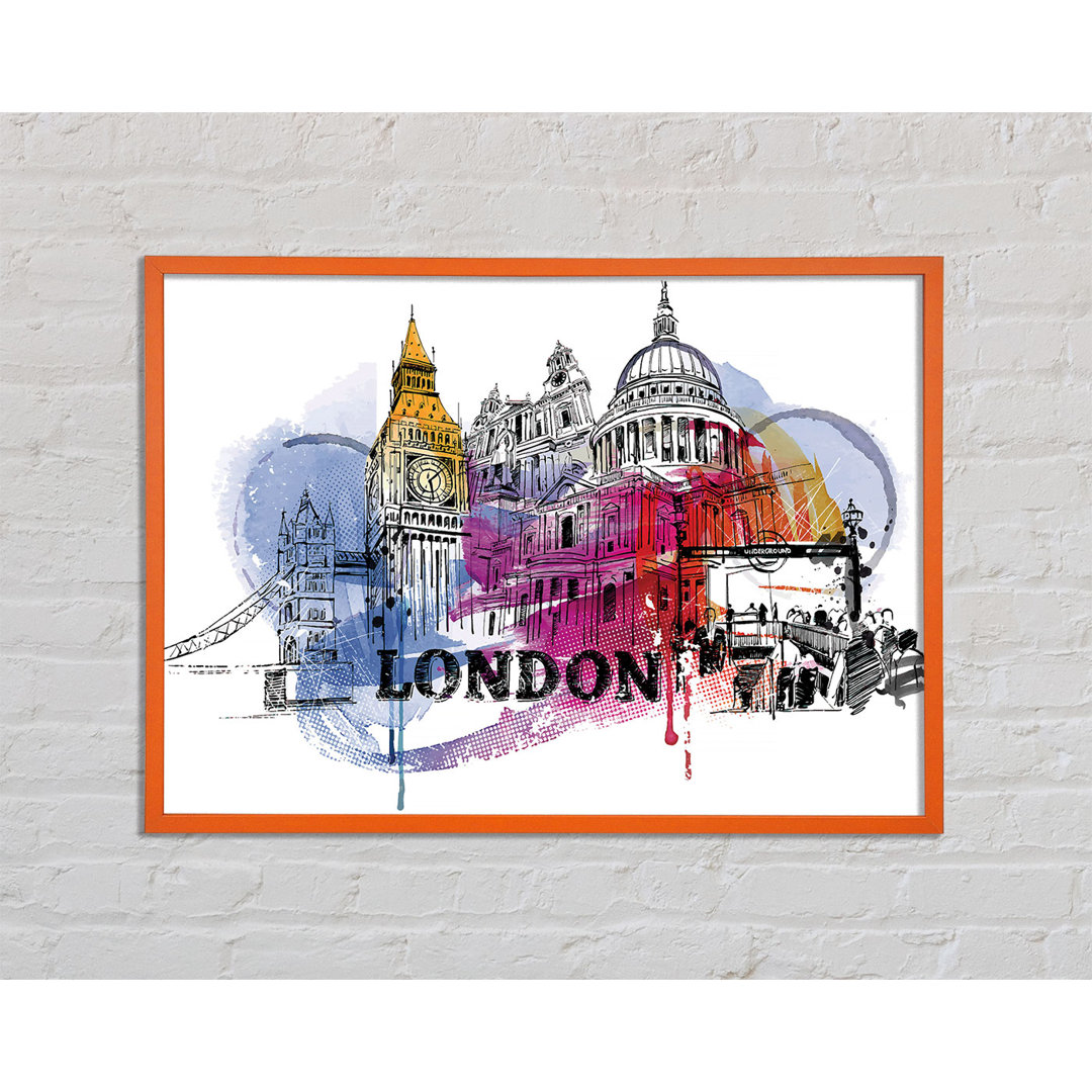 London Iconic Places - Einzelne Bilderrahmen Kunstdrucke