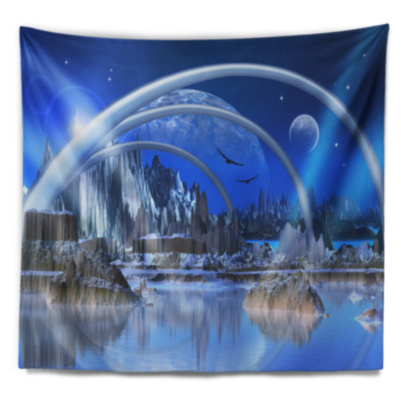 Tapisserie paysage de polyester avec accessoires suspendus inclus, H 50 po x l 60 po