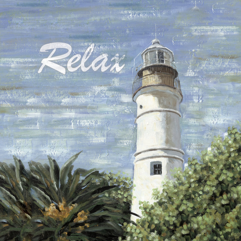 White Lighthouse - Wrapped Canvas Painting, 30cm H x 30cm W x 3.8cm D