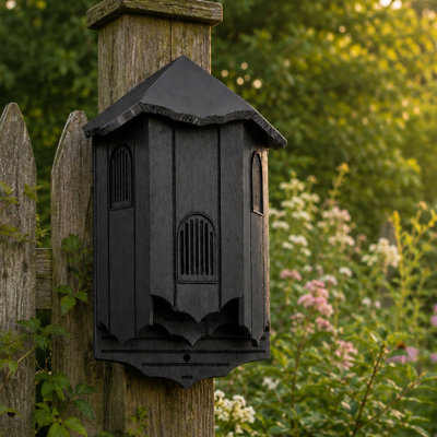 3 Chamber Cedar Bat House, Large Outdoor Wooden Bat Shelter