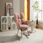 Chaise berçante en tissu avec repose-pieds Teddy-2015712031