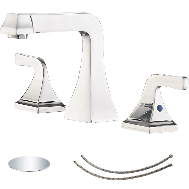 Widespread 2-handle Bathroom Faucet with Drain Assembly