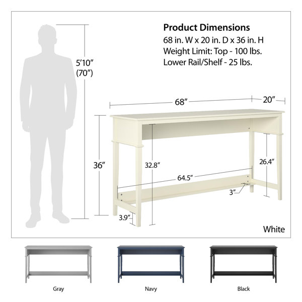 Andover Mills™ Soderville 68'' Console Table & Reviews | Wayfair