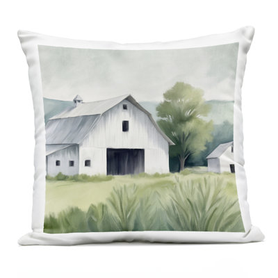 Coussin d'extérieur imprimé Farm Farm, par Kim Allen, 18 x 7 x 18