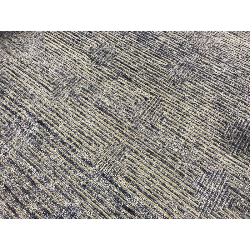 Tapis gris de haute qualité noué à la main Canterbury