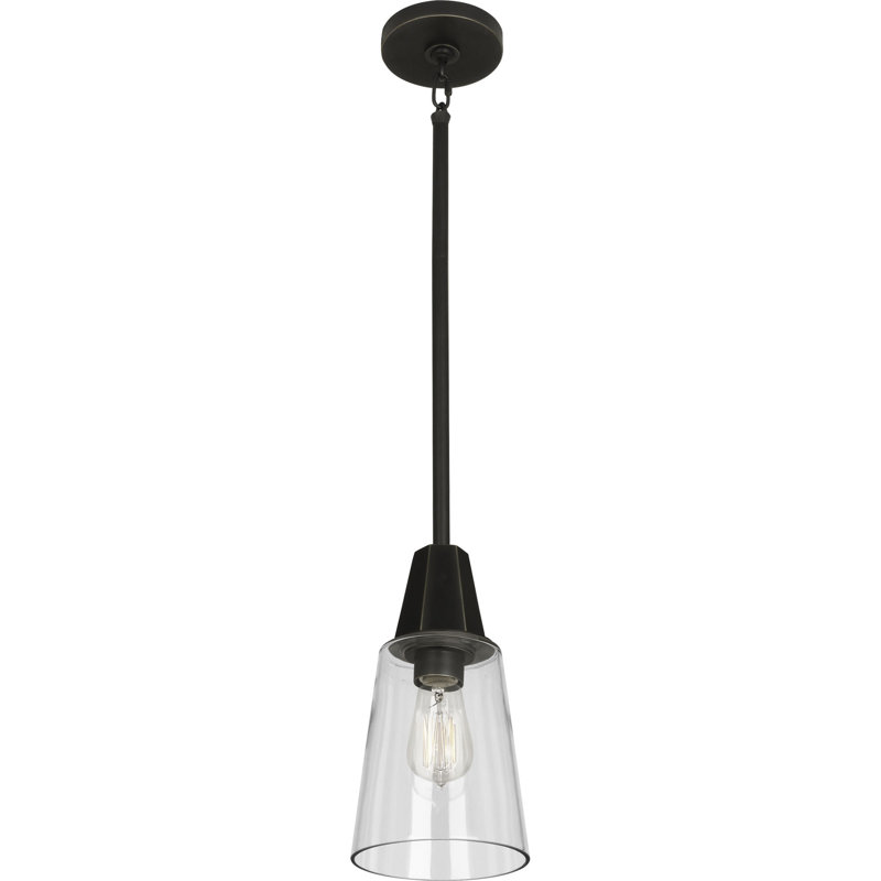Luminaire suspendu Wheatley, Transparent, Bronze patiné foncé