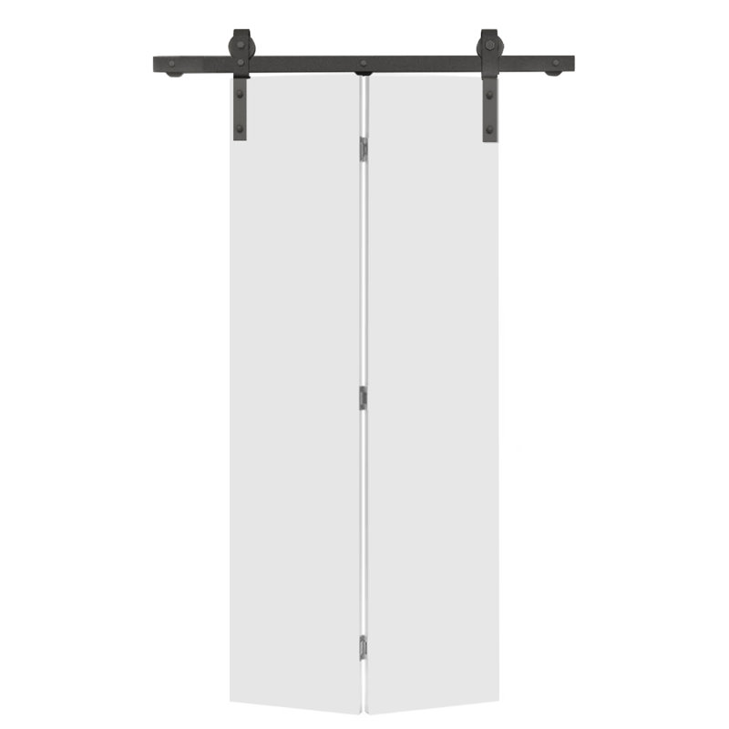 Porte pliante en bois manufacturé et métal, 24 po x 80 po, Blanc apprêté