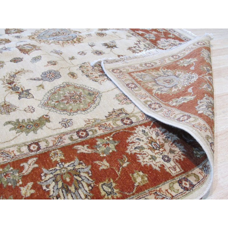 Tapis oriental ivoire traditionnel Agra