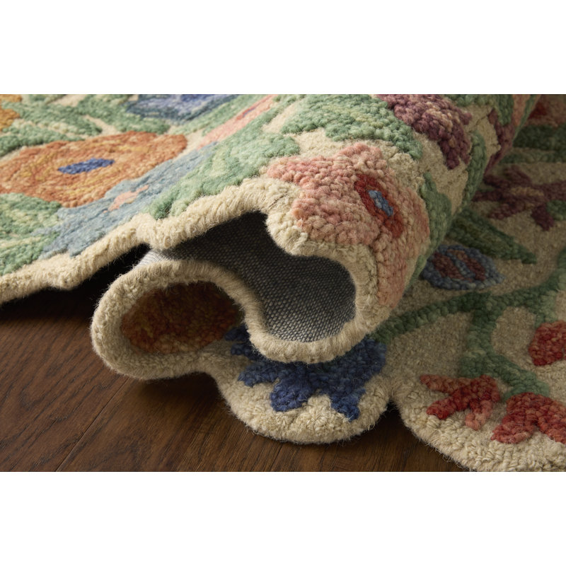 Rifle Paper Company x Loloi Edith Ivory / Multi  Area Rug, Round 5',  Ivory/Multicolor 