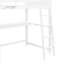 Lit mezzanine simple avec bureau et compartiment de rangement - Maximisez votre espace Tablettes blanches et design fonctionnel
