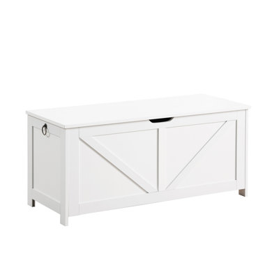 Entryway Storage Bench - White, 300 Pound Weight, Retro Design, Uncomplicated Assembly Method Simple Installation
