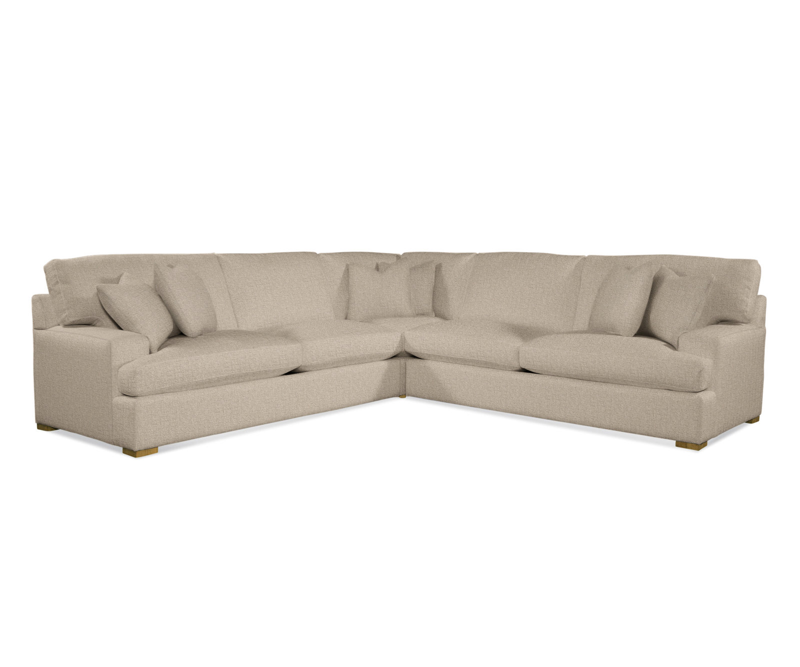 Cambria Upholstered L-Sectional, Eggshell Crypton Performance; 0884-93, Honey Finish