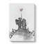 Boy and Girl with Red Balloon in Abstract by Banksy - Wrapped Canvas-55316920
