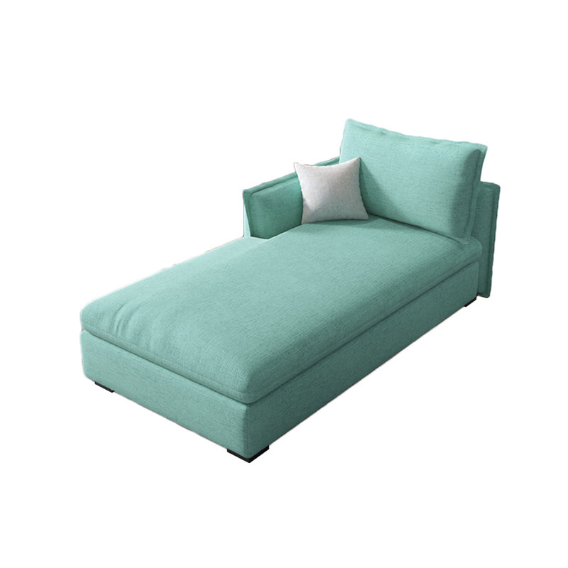 Chaise longue rembourrée Comfort, Accoudoir à droite (vu de face), Cyan