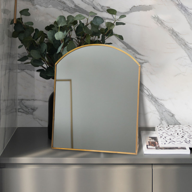Pemberley Arched Metal Framed Standing Mirror