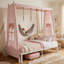 Lits simples multifonctionnels, maisonnette moderne en métal blanc pour enfants