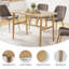 Table de salle à manger pour 4 à 6 personnes, table de cuisine rectangulaire en bois, table de salle à manger moderne avec cadre en métal robuste pour la salle à manger, cuisine, 47,2 pouces, nature-129423745