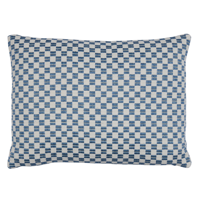 Elkhart Pillow, Blue Geometric, 12" H x 24" W