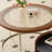 Modern round stone slab coffee table set