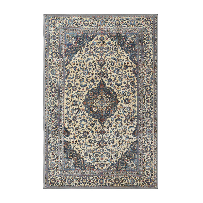 Tapis traditionnel beige / noir Gismondo, Rectangle 2 pi x 5 pi