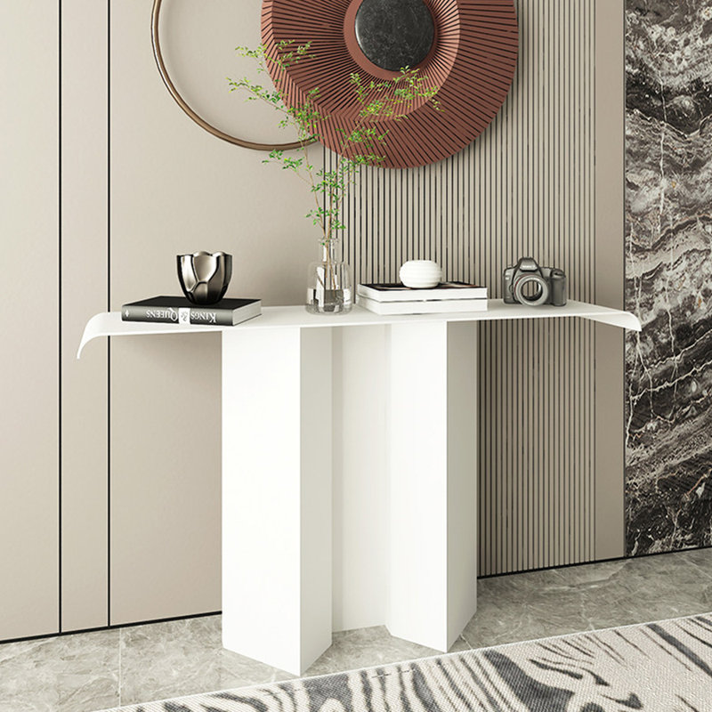 Console moderne blanche simple, 31.5" H x 47.2" W x 11.8" D