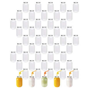 Jumblware 16 Oz. Reusable Plastic Juice Bottles With Caps, 20 Pcs