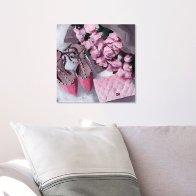 Fashion and Glam All Things Pink Handbags  Painting on Canvas