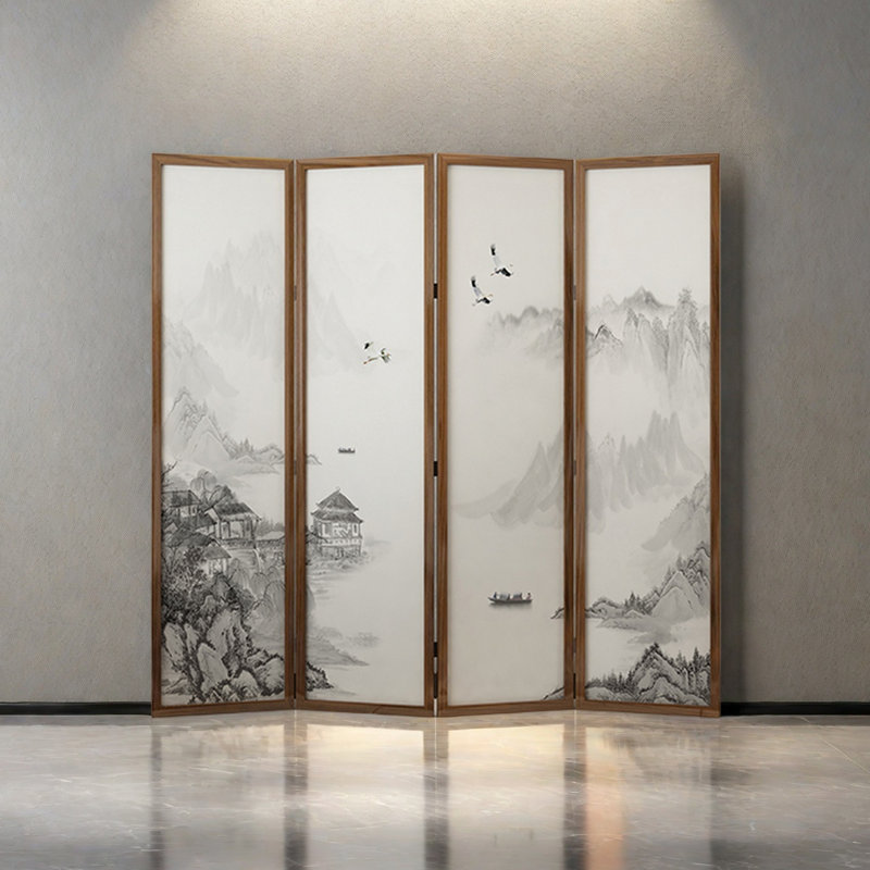 Nouvel écran en bois massif de style chinois, H 70,86 po x L 70,86 po