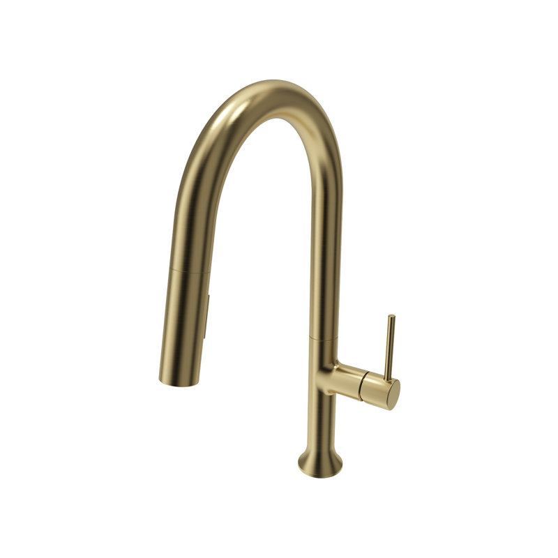 BOCCHI Pull Down Kitchen Faucet, Brushed Gold