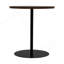 Ensemble de 2 petites tables d'appoint rondes à cercles concentriques en bois pour deux tables de chevet en métal à piédestal pour petits espaces (brun noyer et noir)