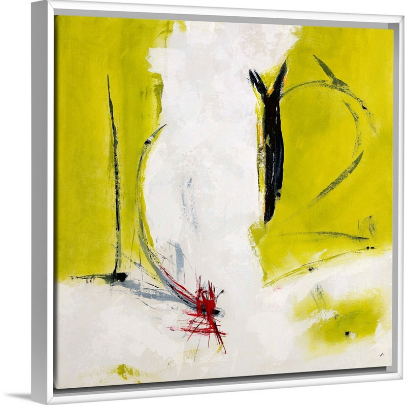 «Fling Into Spring» par Brent Abe - reproduction d'art sur toile, Cadre flottant blanc, H 38 po x l 38 po x P 1,75 po