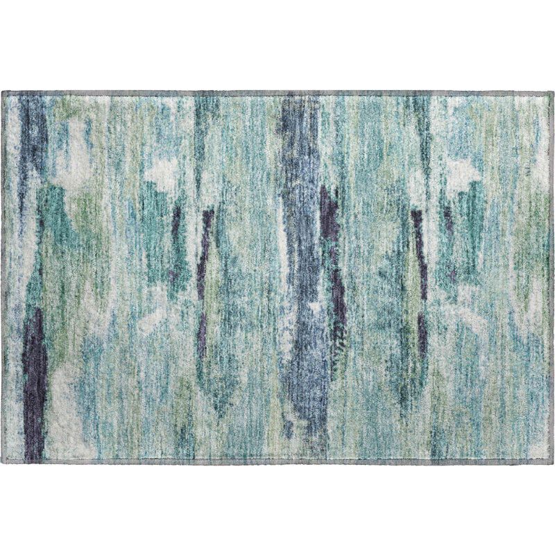 Premium Machine Washable Prisco Aloe Rug, Rectangle 1'8" x 2'6"