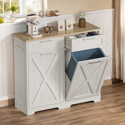Armoire à poubelle double à 2 tiroirs 10 gallons