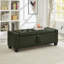 Banc de rangement avec repose-pieds capitonné l 48 po vert foncé