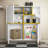 Modern Multi-Purpose Cabinet, White & Yellow, 39.4 x 45.3 x 11.8 inches | 100% Melamine Coated Particle Board, Thickness: 0.7 inches | Features Numerous Shelves & Wall-Mountable Design, Stylish & Functional Storage Solution